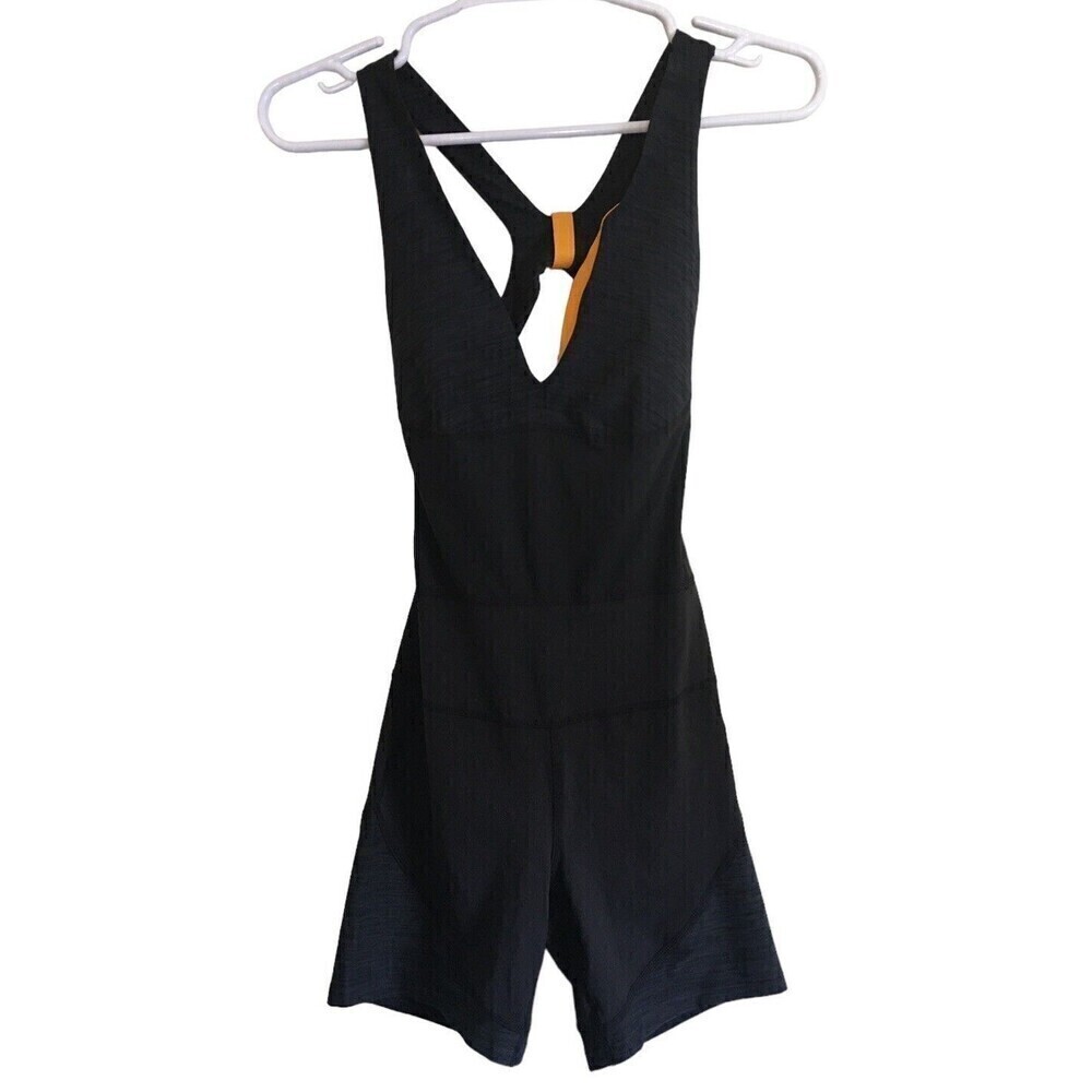 Prana x Sorel Black Yellow Shortie Romper Women's XS NEW $110 New W/Tags XSmall